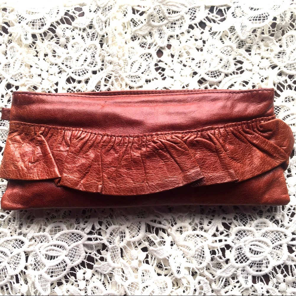 Red Leather Clutch Bag, Small Red Purse, Sabina New York